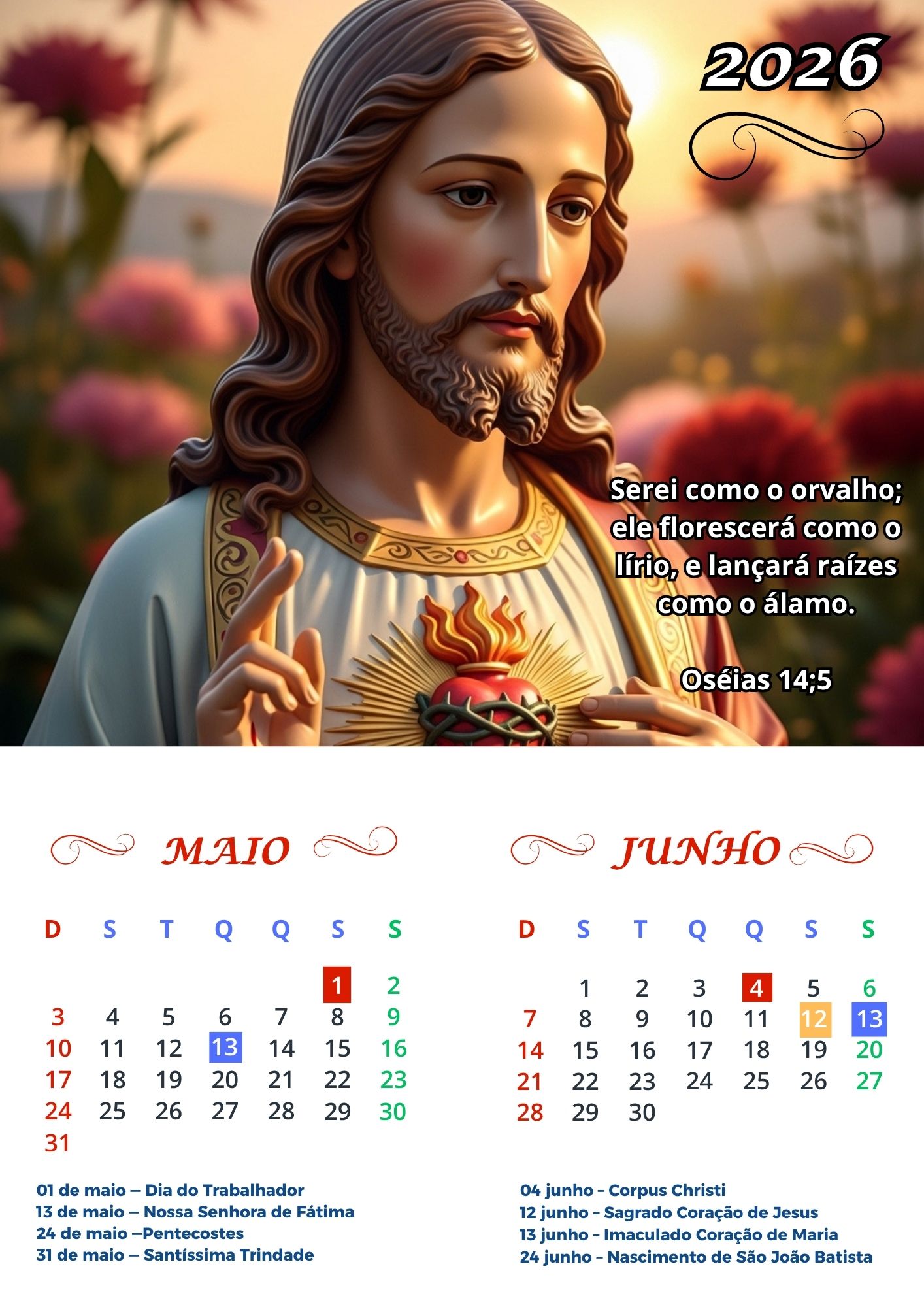 Calendário de Fátima 2026 4